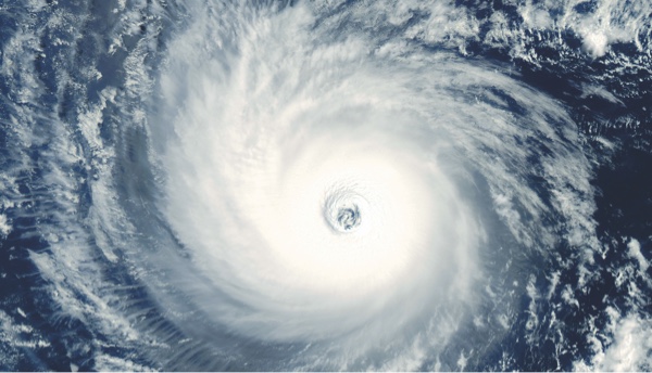 Aerial photo of a hurricane